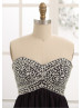 Strapless Sweetheart Purple Chiffon Crystals Prom Dress